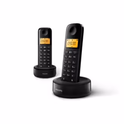 Philips D1602B, Téléphone DECT, Combiné sans fil, 50 entrées, Identification de l'appelant, Noir
