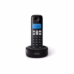 Philips D1611B/34, Téléphone DECT, Combiné sans fil, Haut-parleur, 50 entrées, Identification de l'appelant, Noir