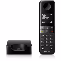 Philips D4701B Téléphone DECT Identification de l'appelant Noir