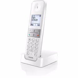 Philips D4701W/34, Téléphone DECT, Combiné sans fil, Haut-parleur, 50 entrées, Identification de l'appelant, Blanc