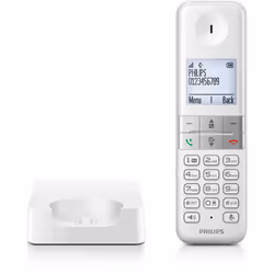 Philips D4701W/34 téléphone Téléphone DECT Identification de l'appelant Blanc