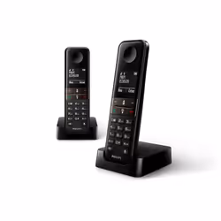 Philips D4702B/34, Téléphone DECT, Combiné sans fil, Haut-parleur, 50 entrées, Identification de l'appelant, Noir