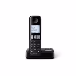 Philips D2551B, Téléphone DECT, Combiné sans fil, Haut-parleur, 50 entrées, Identification de l'appelant, Noir