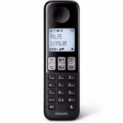 Philips D2501B/34 téléphone Téléphone DECT Identification de l'appelant Noir