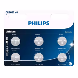 Philips CR2032P601B, CR2032, Lithium, 6 pièce(s), Argent