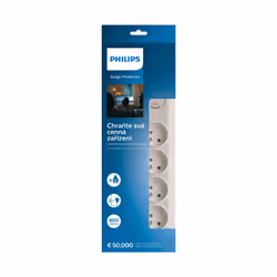 Philips SPN7040WA/60 protection surtension Blanc 4 sortie(s) CA 2 m