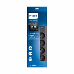 Philips SPN7040BA/60 protection surtension Noir 6 sortie(s) CA 2 m