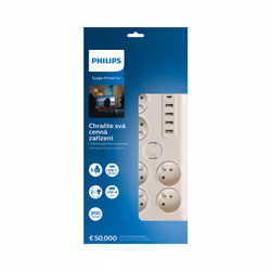Philips SPN7060WA/60 protection surtension Blanc 6 sortie(s) CA 2 m