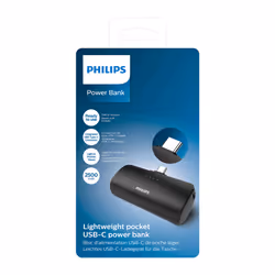 Philips DLP2510C/03 banque d'alimentation électrique Lithium-Ion (Li-Ion) 2500 mAh Recharge sans fil Noir