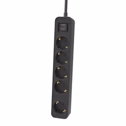 Philips CHP2154B/10, 1,5 m, Intérieure, Noir, 5 sortie(s) CA, 75 mm, 65 mm