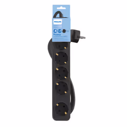 Philips CHP2154B/10 multiprise 1,5 m 5 sortie(s) CA Intérieure Noir
