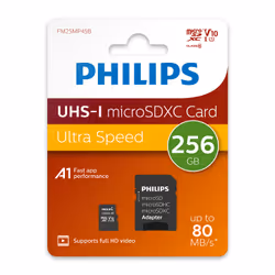 Philips FM25MP45B/00 mémoire flash 256 Go MicroSDHC UHS-I Classe 10