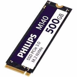 Disque Dur Interne SSD M.2 - PHILIPS - M140 - 500 Go - NVMe PCIe Gen3 - Vitesse de lecture 3500 Mo/s