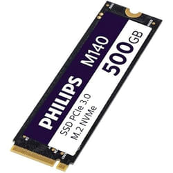 Disque Dur Interne SSD M.2 - PHILIPS - M140 - 500 Go - NVMe PCIe Gen3 - Vitesse de lecture 3500 Mo/s