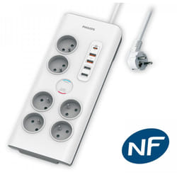 MCL SPN7063WA/19 multiprise 2 m 6 sortie(s) CA Intérieure Blanc