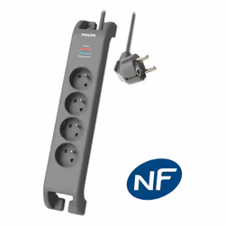 MCL SPN3140A/19, 2 m, Intérieure, Gris, NF, CE, ROHS, 4 sortie(s) CA, 230 V