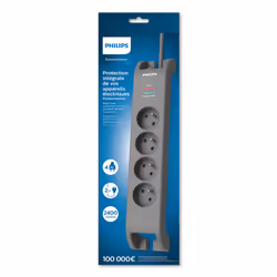 MCL SPN3140A/19 multiprise 2 m 4 sortie(s) CA Intérieure Gris