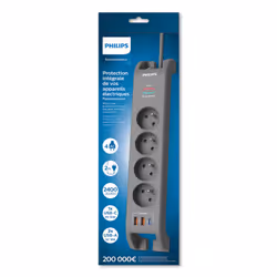 MCL SPN4140GA/19 multiprise 2 m 4 sortie(s) CA Intérieure Gris