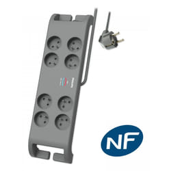 MCL SPN3180A/19 multiprise 2 m 8 sortie(s) CA Intérieure Gris