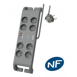 MCL SPN9180GA/19 multiprise 2 m 8 sortie(s) CA Intérieure Gris