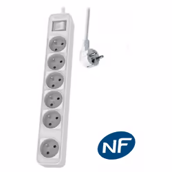 MCL CHP2164WB/19, 3 m, Intérieure, Géré, Blanc, 6 sortie(s) CA, 250 V