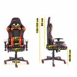 Momo Design MD-GC005A-KR Siège pour jeu vidéo Fauteuil de gaming Siège rembourré Noir, Rouge - Vue supplémentaire 7