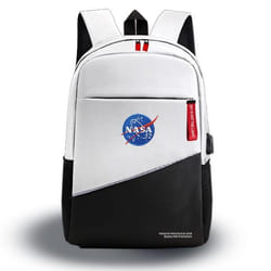 NASA BAG05-W sac à dos City backpack Noir, Blanc Oxford