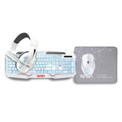 NASA ANDROMEDA4IN1-W clavier Souris incluse Jouer USB QWERTY Espagnole Blanc