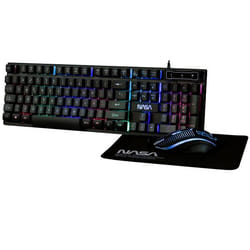NASA PEGASUS3IN1 clavier Souris incluse Jouer USB QWERTY Espagnole Noir