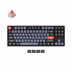 Keychron K8P-J1, Avec fil &amp;sans fil, USB + Bluetooth, Clavier mécanique, QWERTY, LED RGB, Noir
