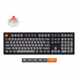 Keychron K10 Max QMK, Taille réelle (100 %), Avec fil &sans fil, USB + RF Wireless + Bluetooth, Clavier mécanique, LED RGB, N ...