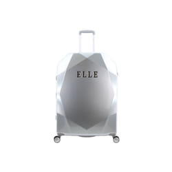 ELLE Diamond 76.5 cm Grande Valise de voyage 8 Roues Argent