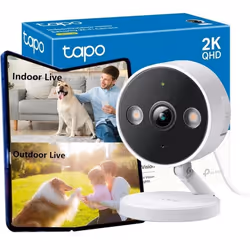 TP-Link Tapo C120, Caméra de sécurité IP, Intérieure et extérieure, Avec fil &sans fil, Plafond/Mur/Bureau, Blanc, Noir, 120°