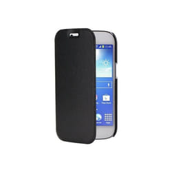 Etui folio slim - Swiss Charger - Samsung Galaxy Ace 4 - Simili cuir - Noir - Ultra fin
