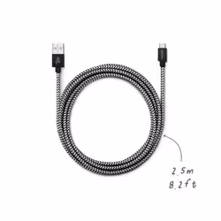 Usbepower FAB 250 - Micro USB câble USB 2,5 m USB 2.0 USB A Micro-USB A Noir, Blanc