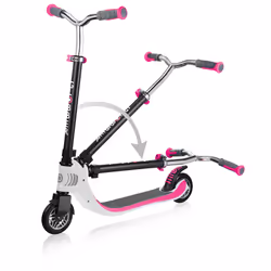 Globber Flow Foldable 125 Jeunesse Scooter classique Rose, Blanc