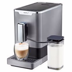 SCOTT SLIMISSIMO INTENSE MILK, Machine à expresso, 1,2 L, Café en grains, Broyeur intégré, 1470 W, Argent
