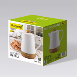 Maestro MR-076 bouilloire 1,8 L 1800 W Blanc, Bois - Vue supplémentaire 4