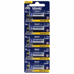 Piles Alcalines - VINNIC - 27A 12V L828F - Blister de 5 - 0% Hg - Couleur Blanc
