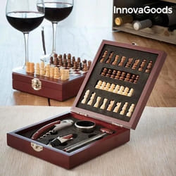 InnovaGoods Ensemble d'Accessoires à Vin et Échecs 37 Pièces