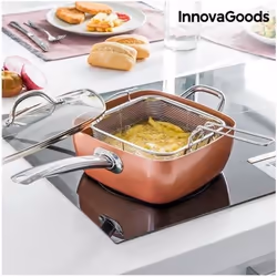 InnovaGoods Ensemble de Poêle Multifonctions 5 en 1 Copper Coppans 4 Pièces