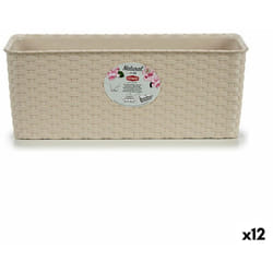 Stefanplast - Pot de fleurs 15,5 x 13,5 x 38,5 cm beige plastique (12 pièces)