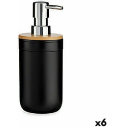 Berilo - Distributeur de savon en bambou polypropylène de noir 350 ml (6 pièces)