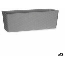 Stefanplast - Pot de fleurs plastique gris 18 x 16 x 49 cm (12 pièces)