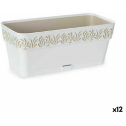 Stefanplast - Jardinière auto-arrosante gaia white plastic 13,3 x 12,3 x 29,3 cm (12 pièces)