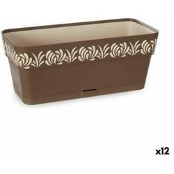 Stefanplast - Jardinière auto-arrosante gaia brown plastic 13,3 x 12,3 x 29,3 cm (12 pièces)