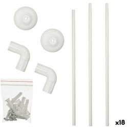 Berilo - Tringle à rideau de douche 90 x 90 cm blancaluminium (18 pcs.)