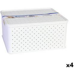 Boîte de rangement deavec couvercle Tontarelli arianna 33 x 29 x 16 cm (4 pièces) blanc 13 l