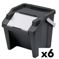 Bac de recyclage Tontarelli fashionable stackable 28 l white black (6 pièces)