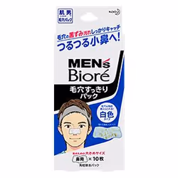 Biore MEN’s 4901301039729, Bande de nettoyage, Hommes, Anti-points noirs, 10 pièce(s)